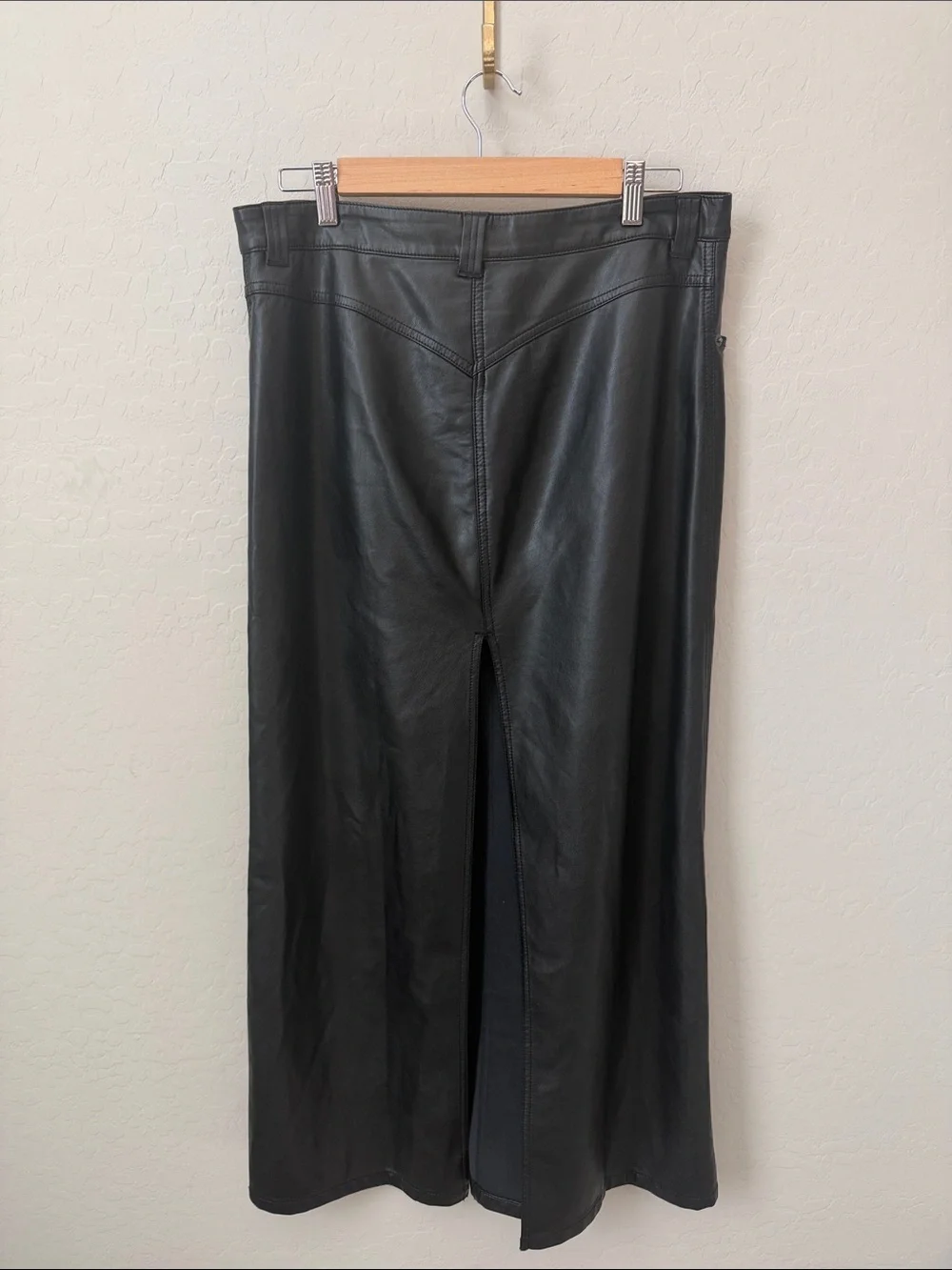 Free People City Slicker Faux Leather Maxi Skirt Size 8
